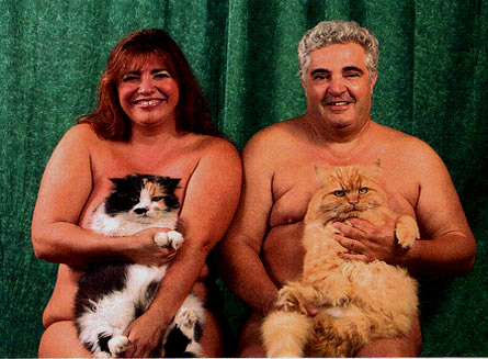family portrait with fat cats